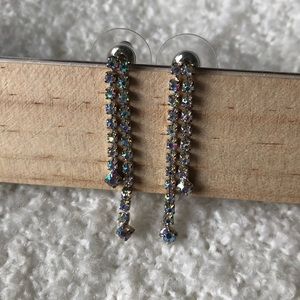 2/$10 Earrings Silver & Iridescent